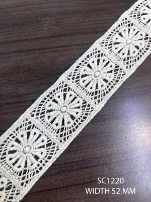 SC1220 cotton GPO chemical lace with intricate floral motifs