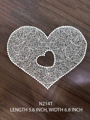 N214 Heart Shaped White Lace Neck Patch – Poly Embroidered Romantic Neckline Accent