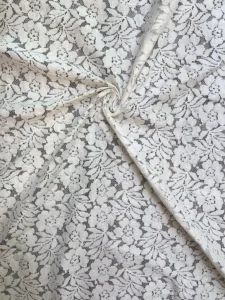 Raschel cotton fabric RF101 – soft textured lace fabric in griege, ideal for bridal and summer couture