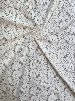 Raschel cotton fabric RF101 – soft textured lace fabric in griege, ideal for bridal and summer couture