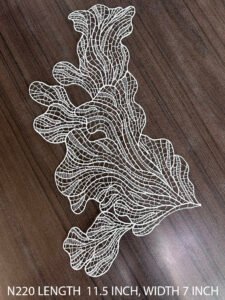 : Elegant white neck lace patch N220 with fine embroidery