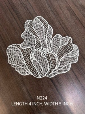 White fine neck lace patch N224 with elegant embroidery