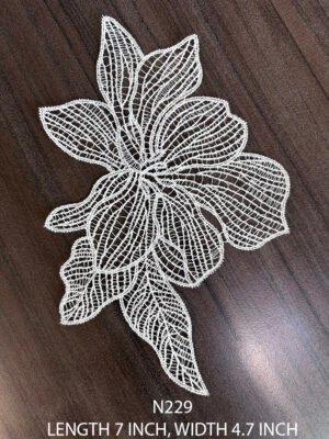 N229 white floral lace neck patch with fine embroidery