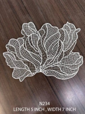 N234 lace neck patch with delicate floral embroidery