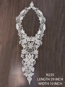 Elegant N235 29-Inch Yoke Neckline Lace Patch for Designer Garments