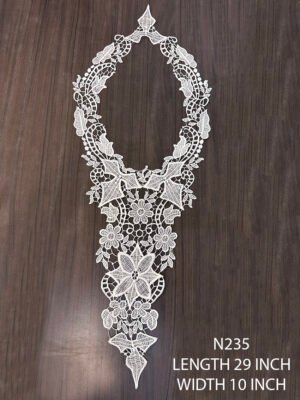 Elegant N235 29-Inch Yoke Neckline Lace Patch for Designer Garments
