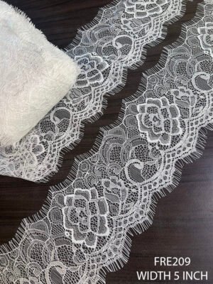 FRE209 white Chantilly lace – 3 meter eyelash trim for garments