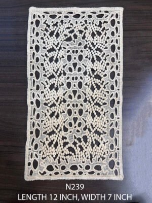 N239 cotton neck lace patch – dyeable embroidered applique for bridal blouses, ethnic wear, and fashion DIY
