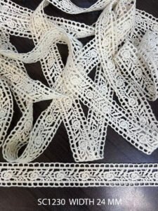 SC1230 GPO Chemical Lace – 24mm wide embroidery trim in elegant floral pattern
