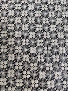 SCF1001 cotton chemical GPO lace fabric with intricate allover Schiffli embroidery, 44 inch width