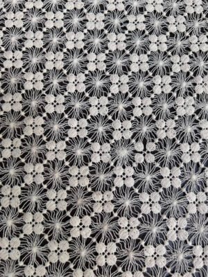 SCF1001 cotton chemical GPO lace fabric with intricate allover Schiffli embroidery, 44 inch width
