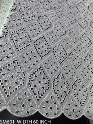 Cotton Cambric Embroidery Hakoba Fabric SM601 – Dyeable 60 Inch Width