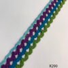K290 multicolor cotton crochet lace 32mm wide