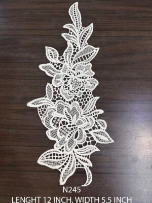 N245 white poly lace neck patch – 9 inch by 5.5 inch