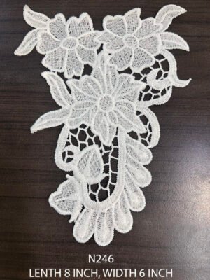 N246 white lace neck patch – 8 inch by 6 inch