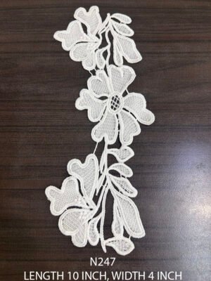 N247 white poly lace patch – 10 inch by 4 inch