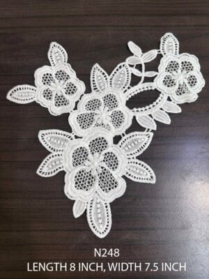 N248 poly white lace neck patch – 8 inch by 7 inch