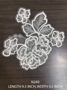 N249 poly white lace neck patch – 9.5 inch by 9.5 inch