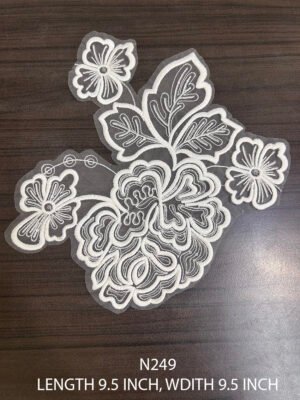 N249 poly white lace neck patch – 9.5 inch by 9.5 inch
