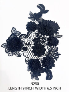 N250 poly lace neck patch – 9 inch by 6.5 inch, available in white and black