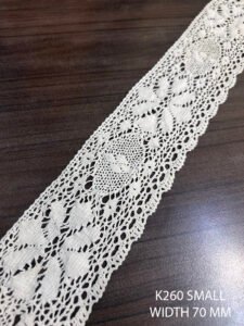K2690 70mm cotton white crochet lace trim – dyeable and elegant