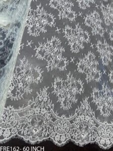 FRE162 Chantilly Eyelash Elegant Lace Fabric, 60 inch width, 3 meter roll, ideal for bridal and couture fashion