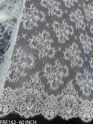 FRE162 Chantilly Eyelash Elegant Lace Fabric, 60 inch width, 3 meter roll, ideal for bridal and couture fashion