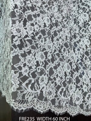 FRE235 Chantilly Eyelash Lace Fabric, 60 inch width, 3 meter roll, ideal for bridal dresses