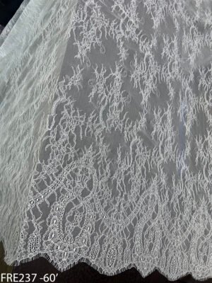 FRE237 Chantilly Eyelash Fine Lace Fabric, 60 inch width, 3 meter roll, ideal for bridal and couture fashion