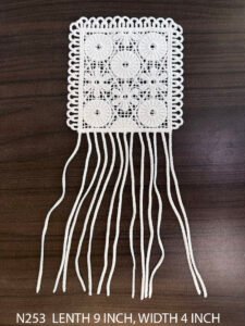 White GPO Neck Pocket Patch N253 with Fringe, 9x4 inch