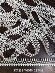 SC1238 Polyester Fine GPO Chemical Lace 22mm width – price per meter