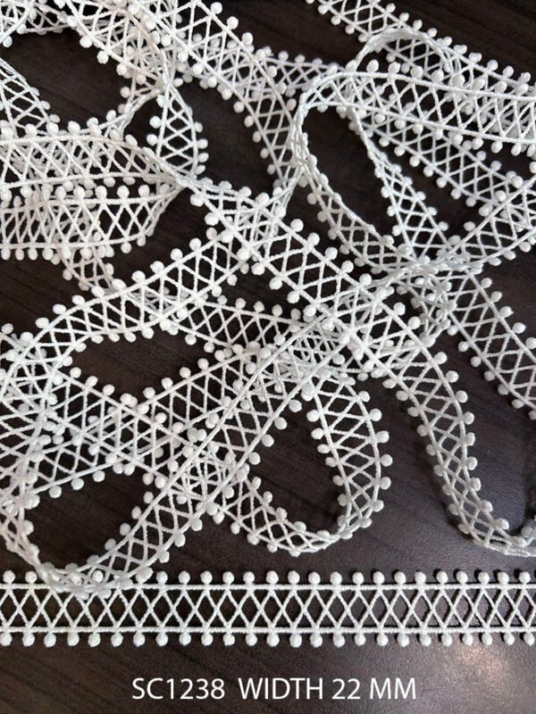 SC1238 Polyester Fine GPO Chemical Lace 22mm width – price per meter