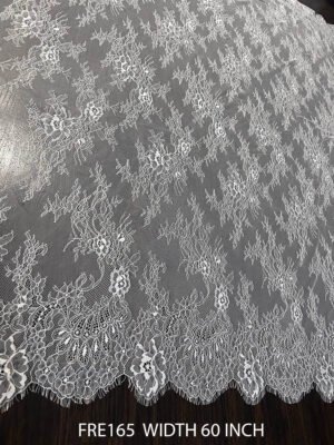 Luxury Fine Soft Chantilly Delicate Lace Fabric, 60-inch width, dyeable, 3-meter roll.