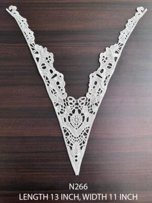 Cotton dyeable neckline lace patch design N266 beautiful neck 13x11 inch