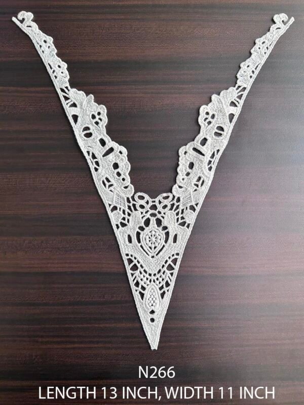 Cotton dyeable neckline lace patch design N266 beautiful neck 13x11 inch