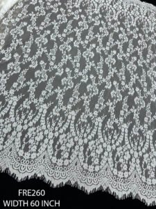 FRE260 White Chantilly Lace Fabric 60 inch width dyeable premium soft lace 3 meters