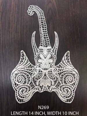 Elegant N269 Neck Lace Patch in pearl off white bright finish, 14x10 inch