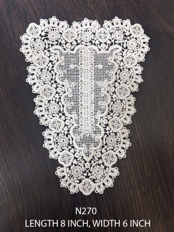 Elegant N270 Cotton GPO Neck Lace Patch, dyeable, 8x6 inch
