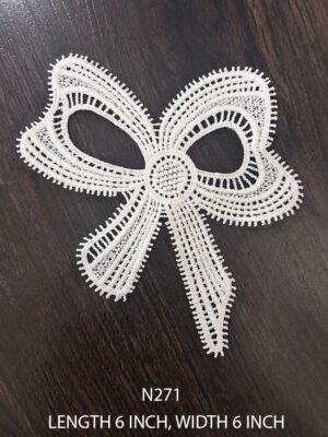 Elegant N271 Bow Shaped poly Neck Lace Patch, 6x6 inch