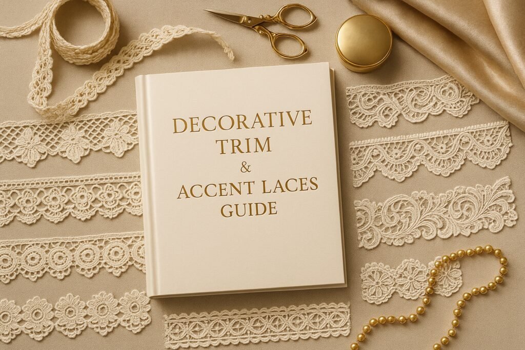 Decorative trim and accent lace design – detailed lace border for garments