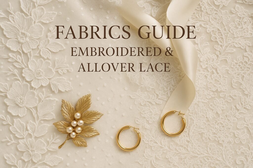 Embroidered allover lace fabric – intricate floral lace textile design