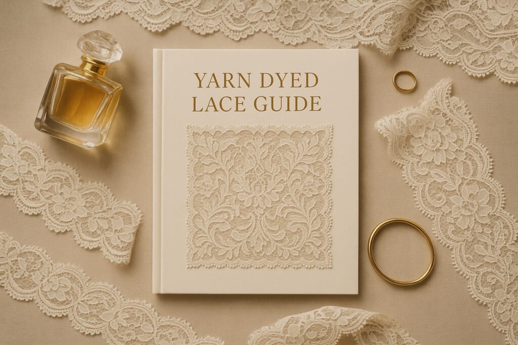 Yarn dyed lace fabric – multicolor decorative lace textile design