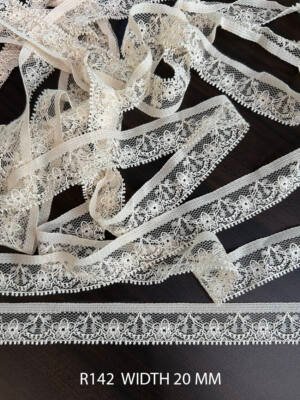 R142 raschel griege lace 20mm soft feel lace trim design