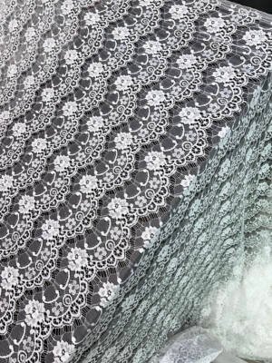 RF142 raschel fine lace fabric white dyeable 60 inch width lace fabric classy floral lace per meter
