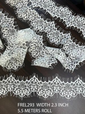 chantilly eyelash lace 2.3 inch width dyeable white fine lace trim