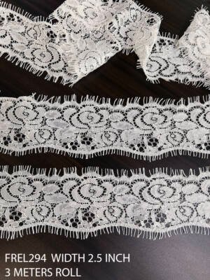 white chantilly eyelash lace 2.5 inch light corded lace trim fine floral lace