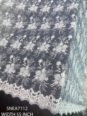 griege floral embroidery net organza cotton allover fabric 55 inch width designer lace fabric