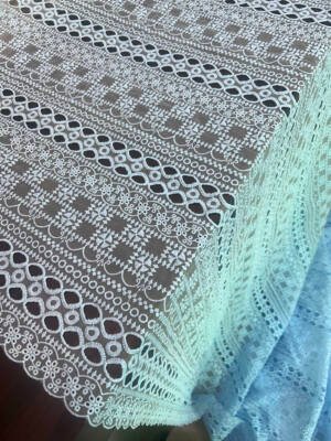 light blue net organza embroidered fabric geometric lace design 50 inch width designer fabric