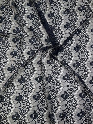 RF142 black raschel fine lace fabric 52 inch floral mesh lace fabric for dresses and bridal wear