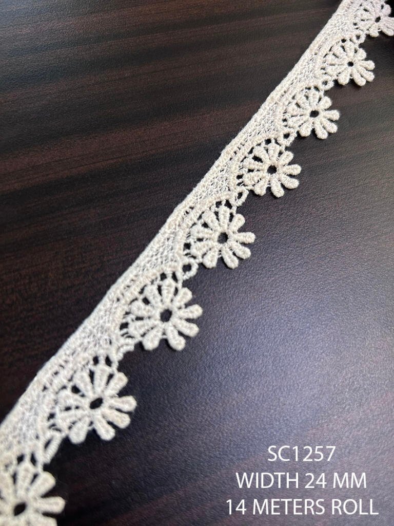 SC1257 Gpo Cotton Lace - Chemical Guipure Lace Trim 24 MM
